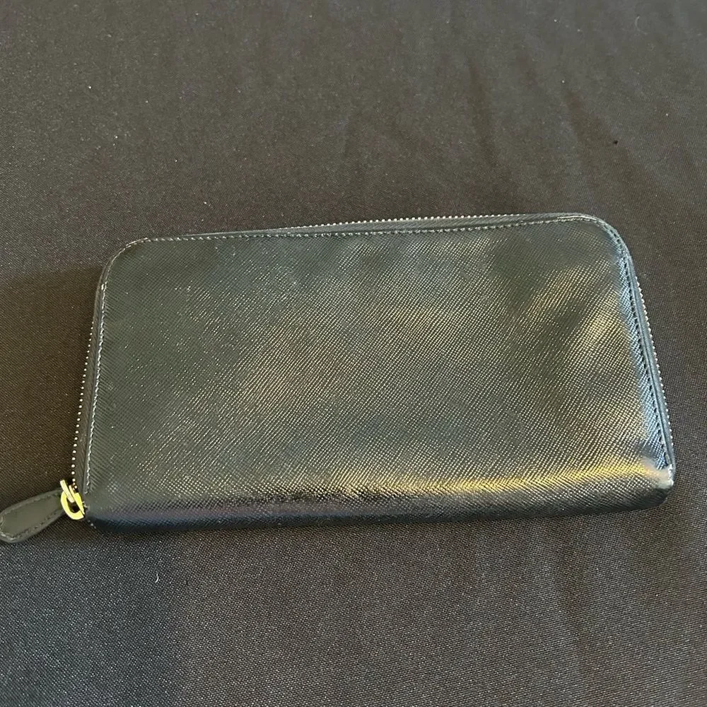Prada Black Zip Long Wallet Great Condition